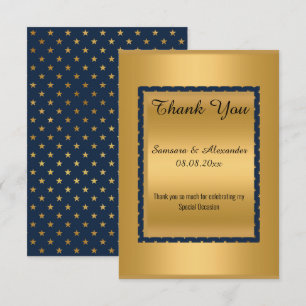 Guld NAVY STAR Simple All Occassion Tack Inbjudningar