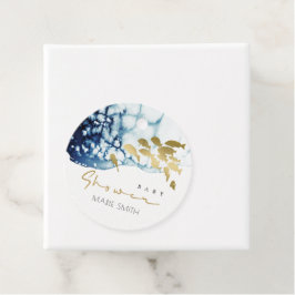 GULD NAVY UNDERVATTARE HAVS FISH BABY SHOWER GÅVOR ETIKETTER