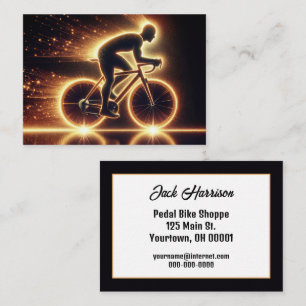 Guld Neon Bicyclist Visitkort