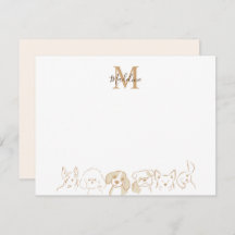 Guld Neutralt Pop Hund Elegant Monogram