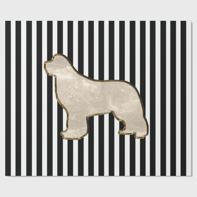 Guld Newfoundlandshund Presentförpackning Presentpapper (Platt)