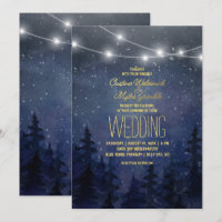 Guld Night Himmel Forest Bröllop | String Ljus