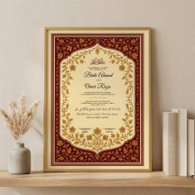 Guld Nikkah Kontrakt Digitalt Nikkah Certifikat