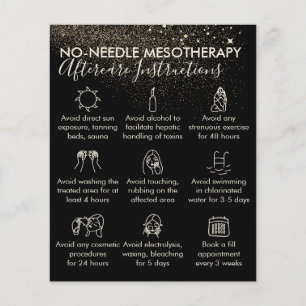 Guld No Needle Mesoterapi eftervård Budget Flygblad