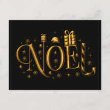 Guld Noel på den svarta Contemporaryn jul