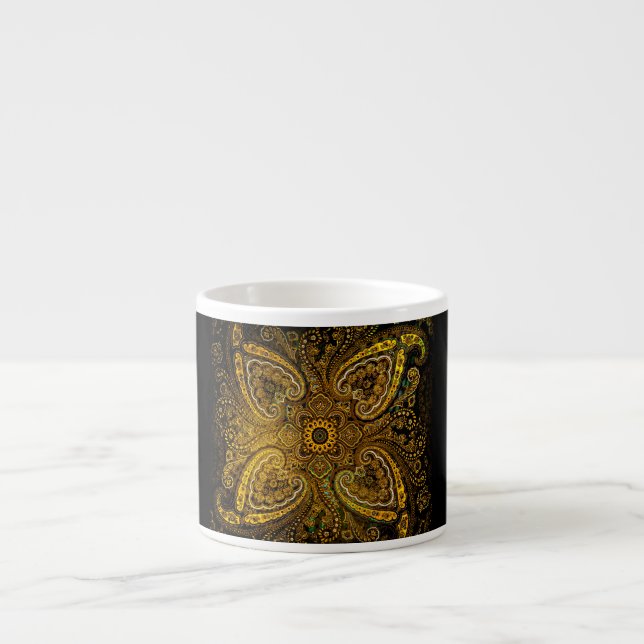 Guld Nostalgi Paisley Espressomugg (Framsidan)