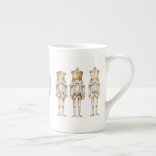 Guld nötknäppare jul benporslin mugg (Höger)
