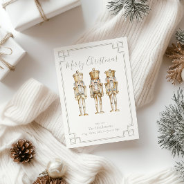 Guld nötknäppare jul julkort
