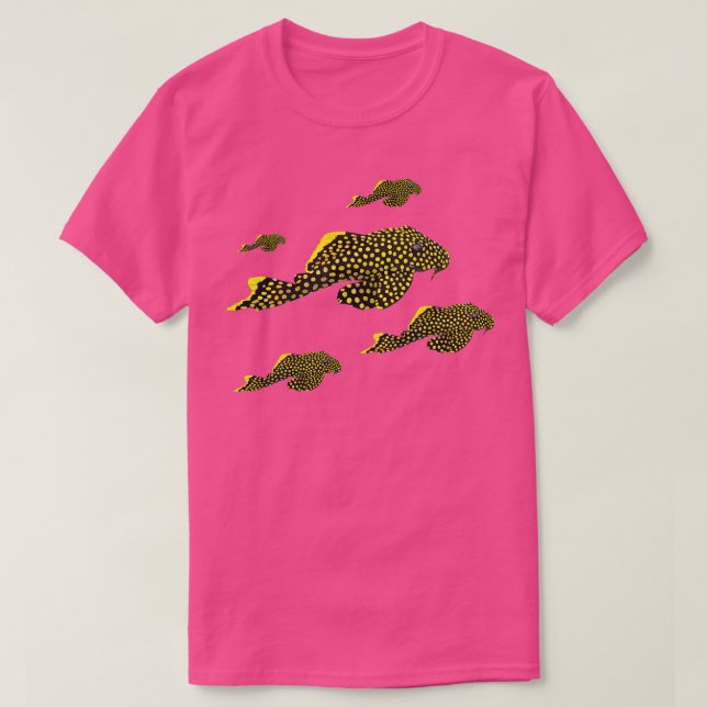 Guld Nugget Pleco Plecostomus Fish Aquarium Catfis T Shirt (Design framsida)