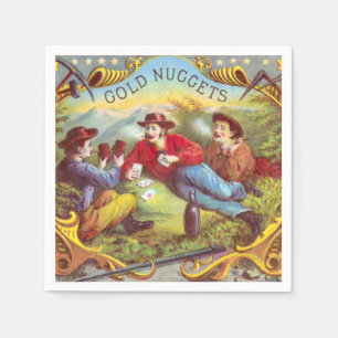 Guld Nuggets Antique Cigar Label Pappersservett