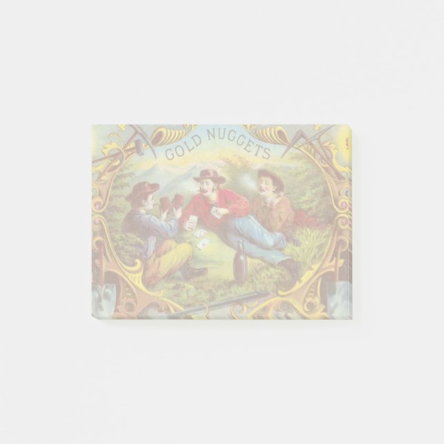 Guld Nuggets Antique Cigar Label Post-it Block (Framsida)