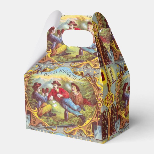 Guld Nuggets Antique Cigar Label Presentaskar (Framsidan Sidan)