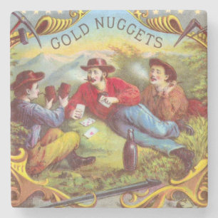Guld Nuggets Antique Cigar Label Stenunderlägg