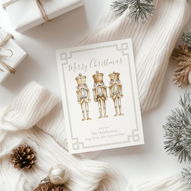 Guld Nutcracker-jul Julkort (gold nutcracker christmas holiday card
)