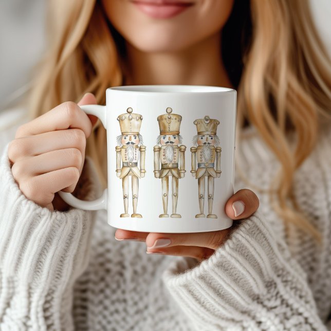 Guld Nutcracker-jul Kaffemugg (Gold Nutcracker Christmas Mug)