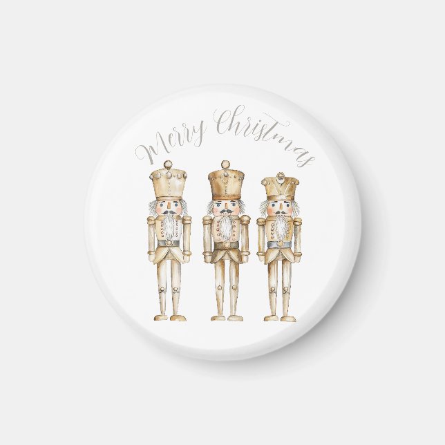 Guld Nutcracker-jul Magnet (Framsidan)