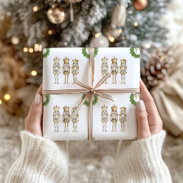 Guld Nutcracker-jul Presentpapper