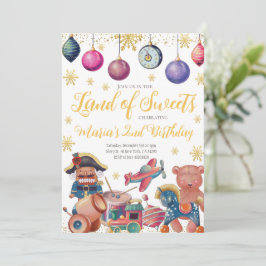 Guld Nutcracker Leksaker Birthday-inbjudan Inbjudningar