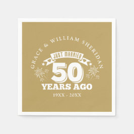 Guld Ny gifta 50:e Bröllop-årsdagen Pappersservett