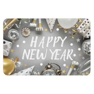 Guld - nyår Party Nyårsdagen Clipart Magnet