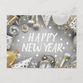 Guld - nyår Party Nyårsdagen Clipart Vykort