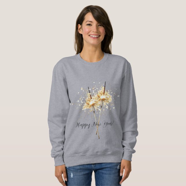 Guld nyårsafton dag firande gnistor t shirt (Hel framsida)