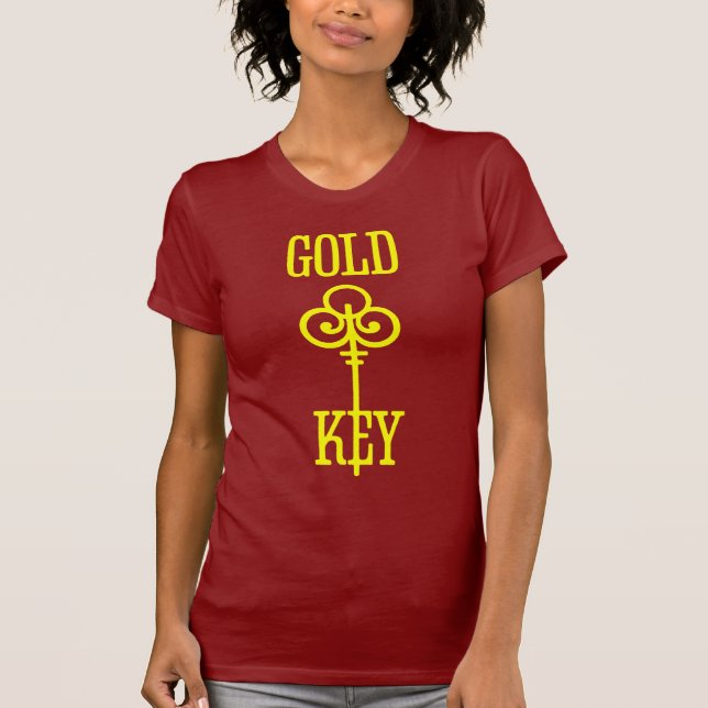 Guld Nyckel Tecknad Logotyp Apparat för  Tee Shirt (Framsida)