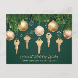 Guld Nycklar Logotyp Real Gods Helgdag Postcard Helg Vykort