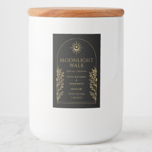 Guld och Back Witchy Tarot Candle-etikett Mat Etikett