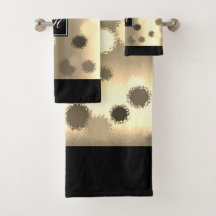 Guld och Beige Abstrakt Spheres Bath Towel Set