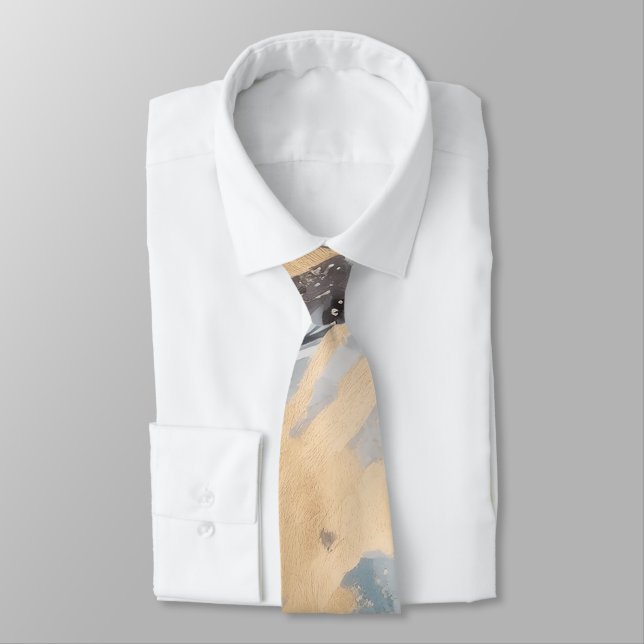 Guld och blå abstrakt slips (Bunden)