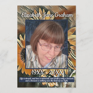 Guld och Blå solroskonst   Foto   Funeral Program
