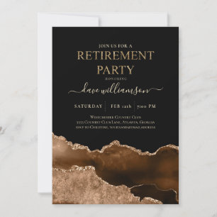 Guld och Black Agate Gemstone Pension Party Inv Inbjudningar