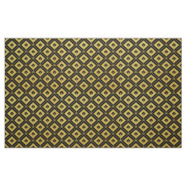Guld och Black Art Deco Fabric Tyg