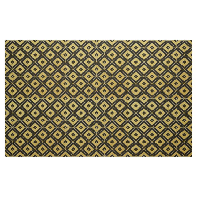 Guld och Black Art Deco Fabric Tyg (Fat Quarter)