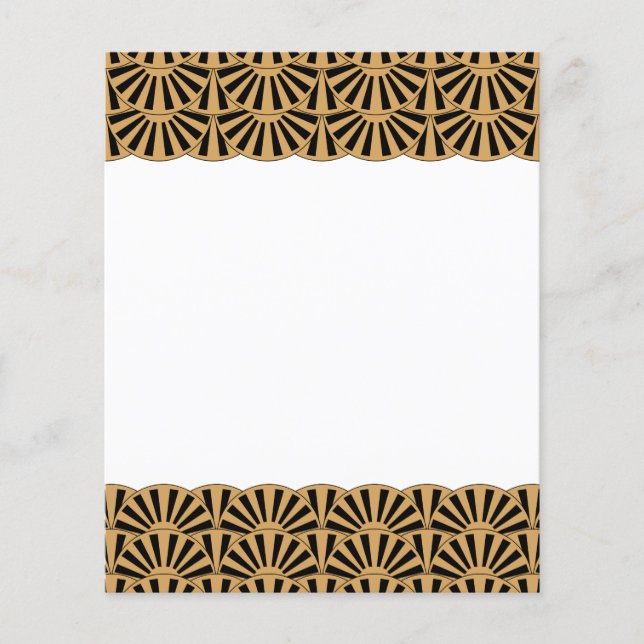 Guld och Black Art Deco Fläkt Flower Motif (Framsida)