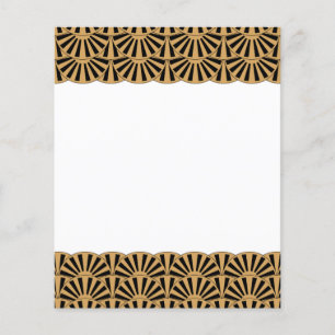 Guld och Black Art Deco Fläkt Flower Motif