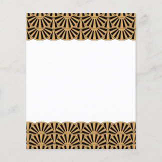 Guld och Black Art Deco Fläkt Flower Motif