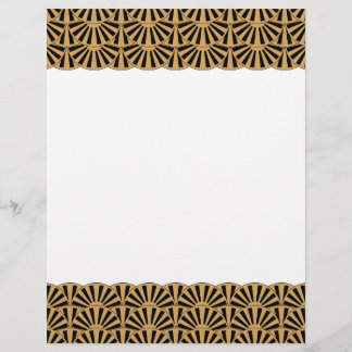 Guld och Black Art Deco Fläkt Flowers Motif