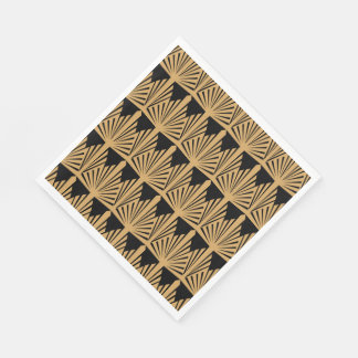 Guld och Black Art Deco Mönster Pappersservett