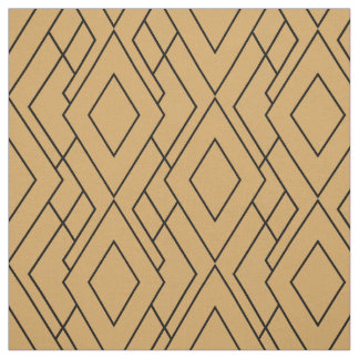 Guld och Black Art Deco Mönster Tyg