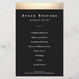 Guld och Black Beauty Salon Promotional Flygblad