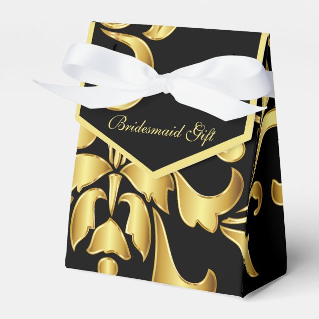 Guld och Black Bridesmaid Gift Box Presentaskar (Framsidan Sidan)