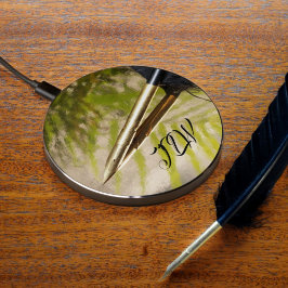 Guld och Black Feather Quill Pen med Initialer