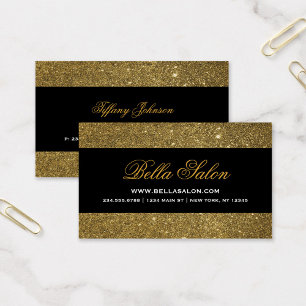 Guld och Black Glam Faux Glitter Visitkort