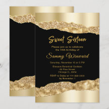 Guld och Black Glam Tårar Sweet sixteen