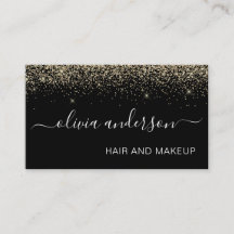 Guld och Black Glitter Hair Makeup Salon