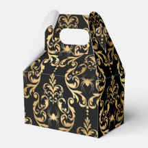 Guld och Black Halloween Damask