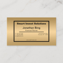 Guld och Black Investment Financial Planner Visitkort