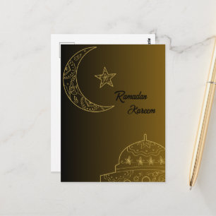 Guld och Black Lycklig Ramadan Kareem 2024 Vykort